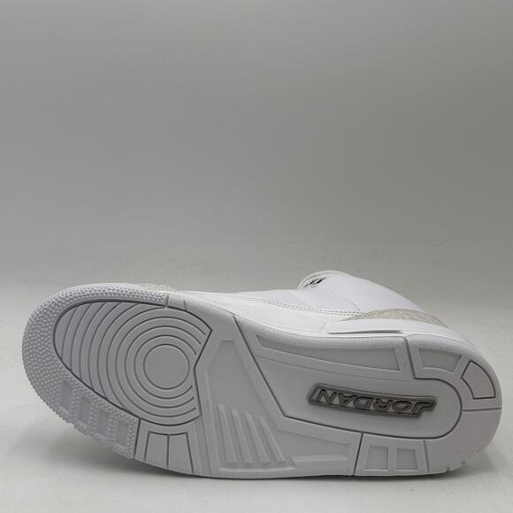 Nike Air Jordan 3 Retro White Silver Sneakers CT8532 111 Men Size 10 NEW main image 5